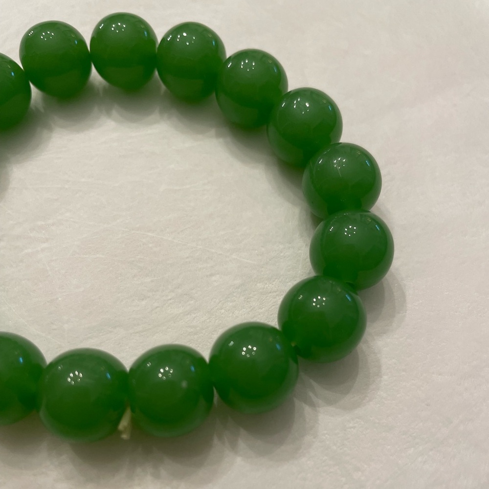 Natural Green Aventurine Bracelet – 10mm Beads, stretch fit - Picture 2 of 7
